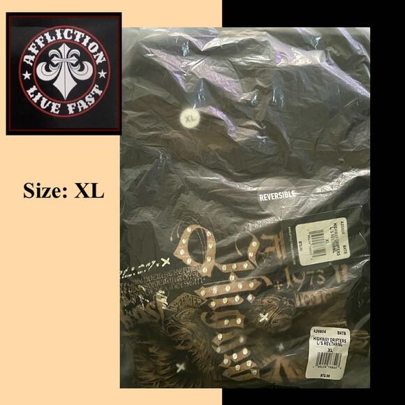 Affliction Highway Drifters Long Sleeves Reversible Thermal Size XL - Picture 11 of 11